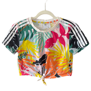 Adidas Medium Originals Tropicalage Cropped Tee Knot